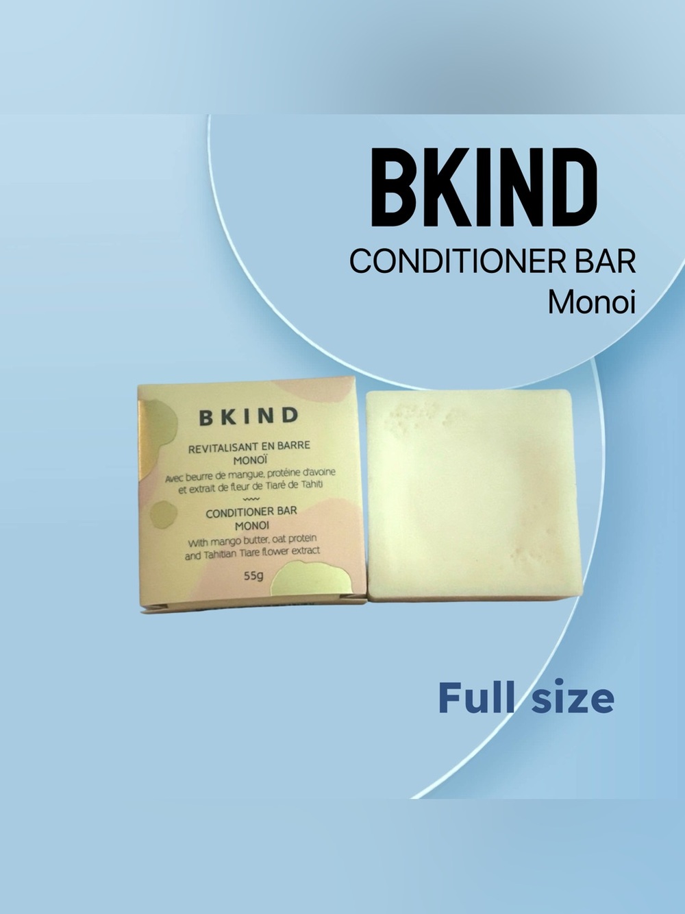 🇨🇦🆕📦NIB BKIND | FULL | Conditioner Bar Monoi for Dry and thin hair No Plastic